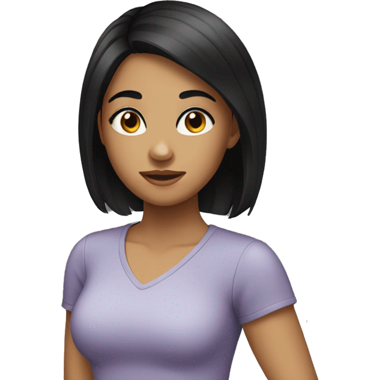 A girl with black hair emoji