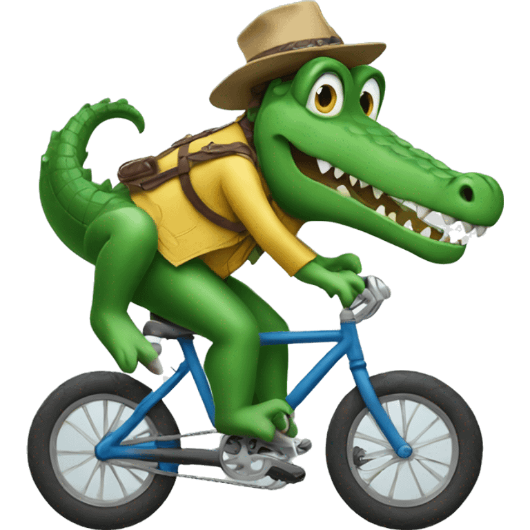 crocodile riding a bike emoji