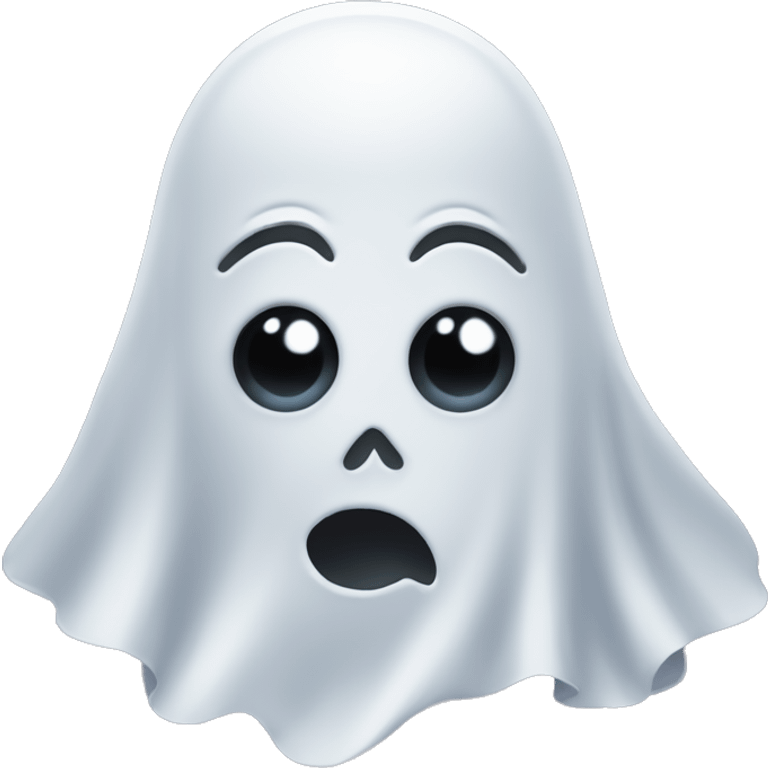 Ghost with mismatched googly eyes emoji