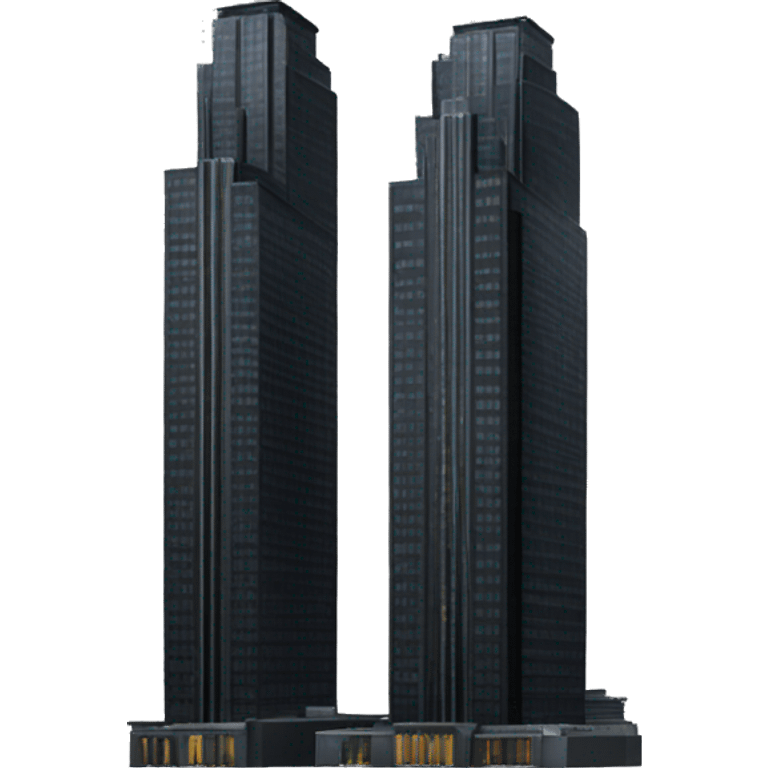 Two skyscrapers with black background emoji