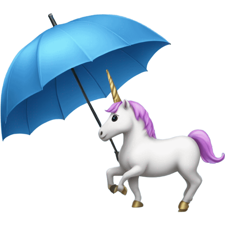 blue umbrella and unicorn  emoji