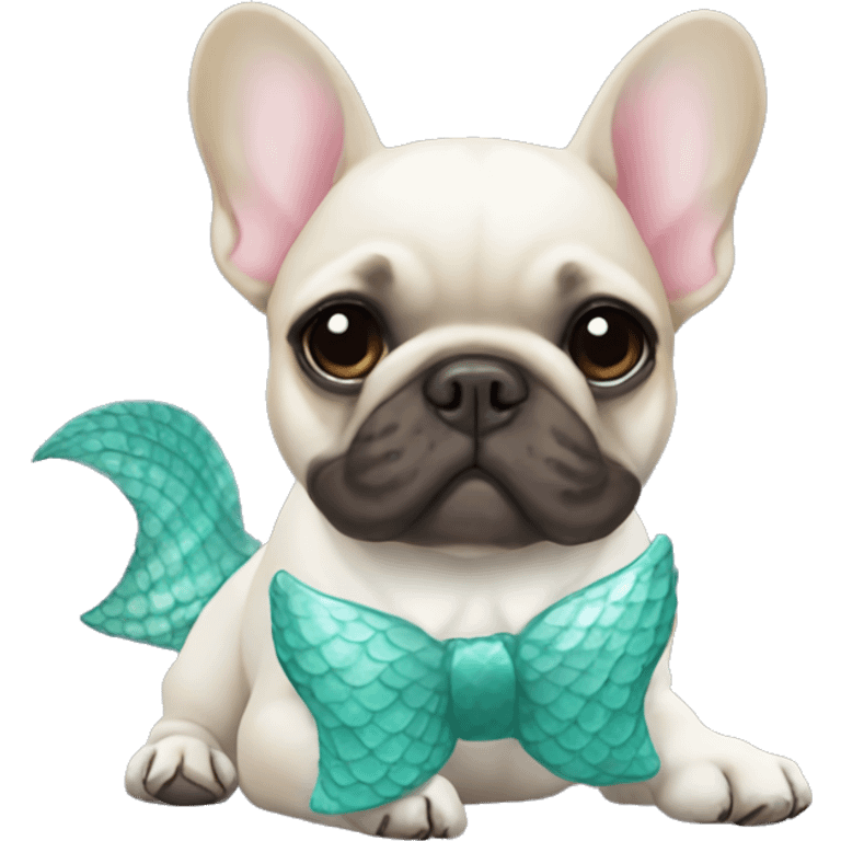 French bulldog with mermaid tail emoji