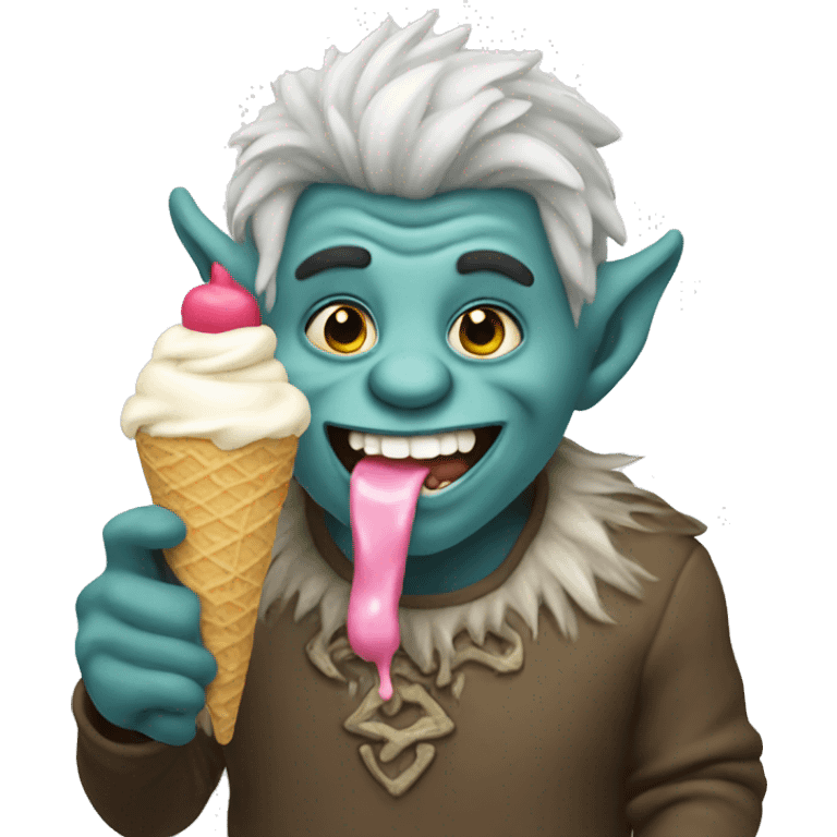 Troll eating ice cream  emoji