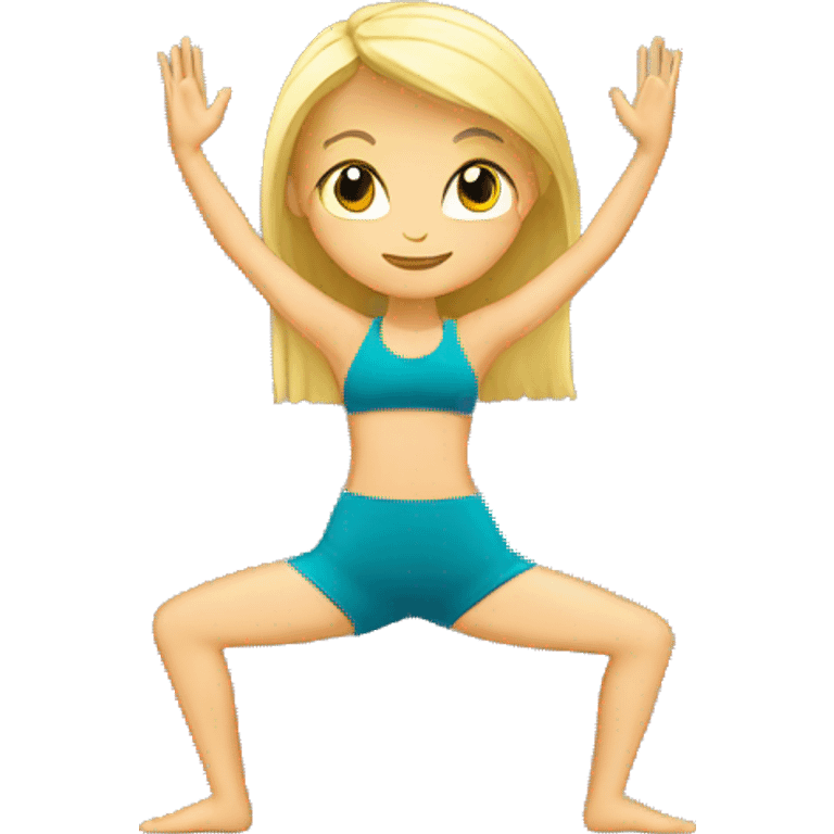 Blonde yoga girl tree pose emoji