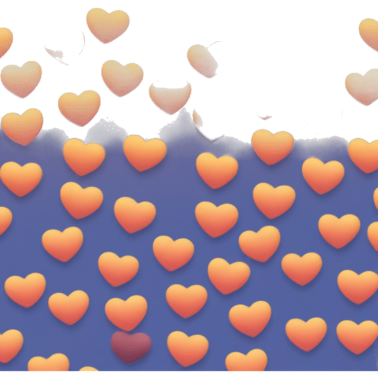 Heart in the shape of a sunrise emoji