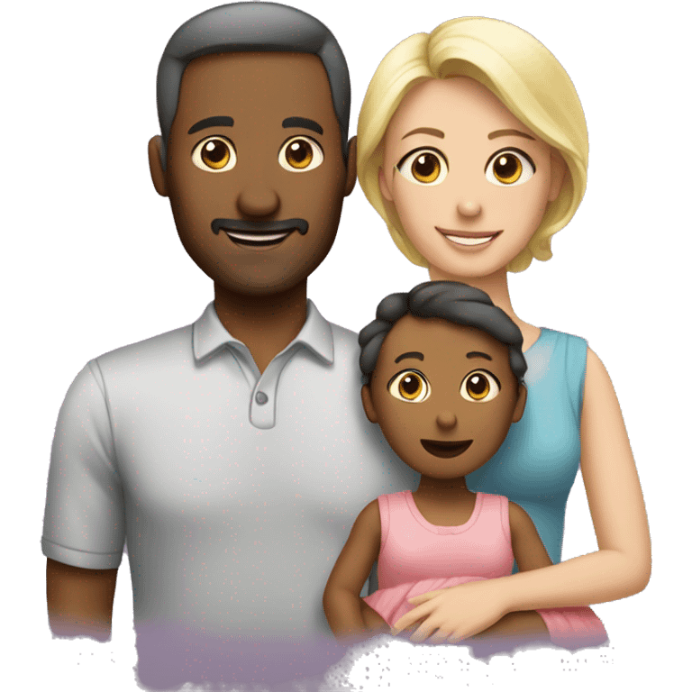 man with wife and baby girl emoji