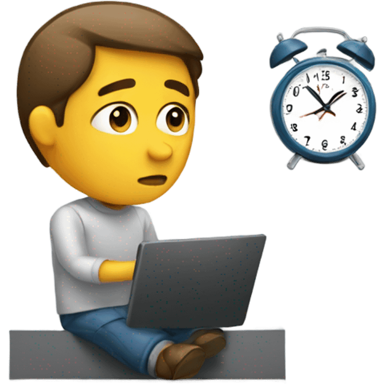 Person waiting and looking at clock  emoji