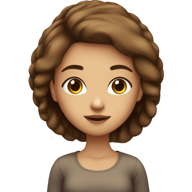 Fille cheveux lisse chatains yeux marron claire peaux clair emoji