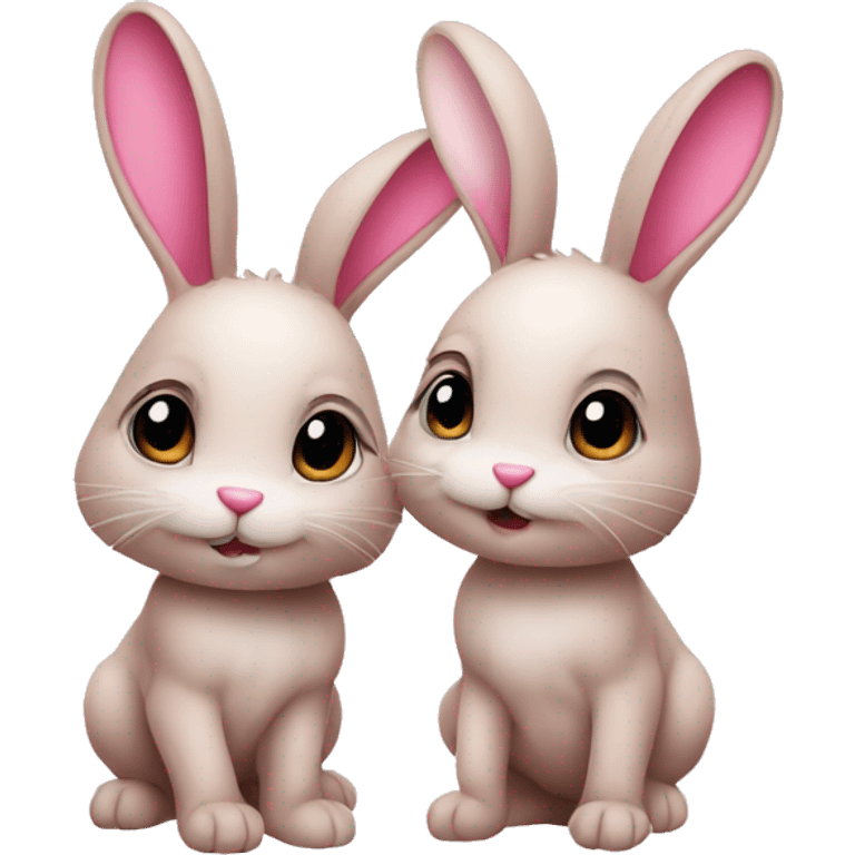 Two bunny pink emoji