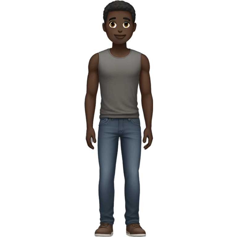 dark skin male full body emoji