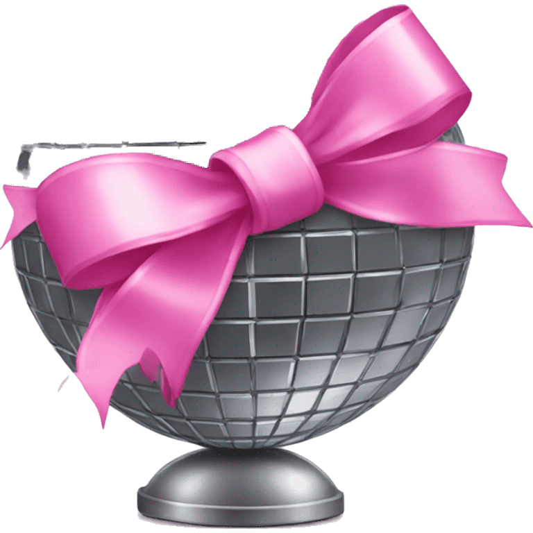 Disco ball with pink ribbon emoji