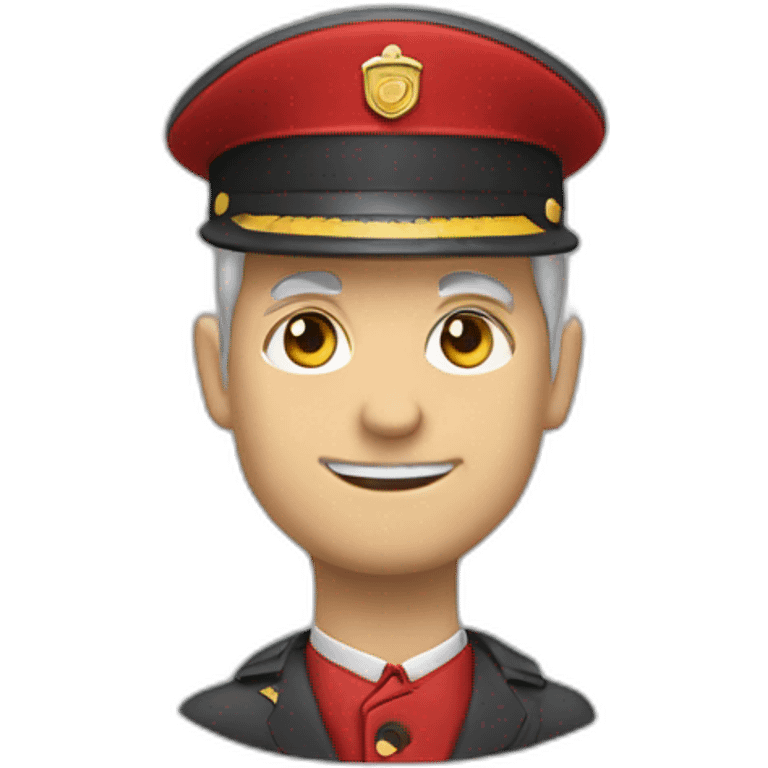 railways stationmaster in red emoji