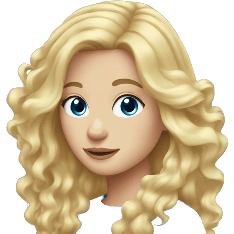 blonde hair blue eyes girl windy hair emoji