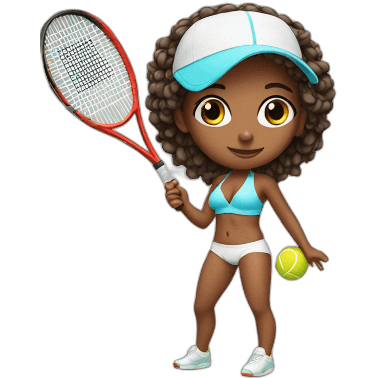 cute tennis player wearing a bikini emoji