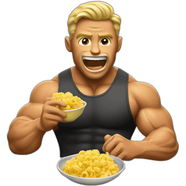 Bodybuilder eating emoji