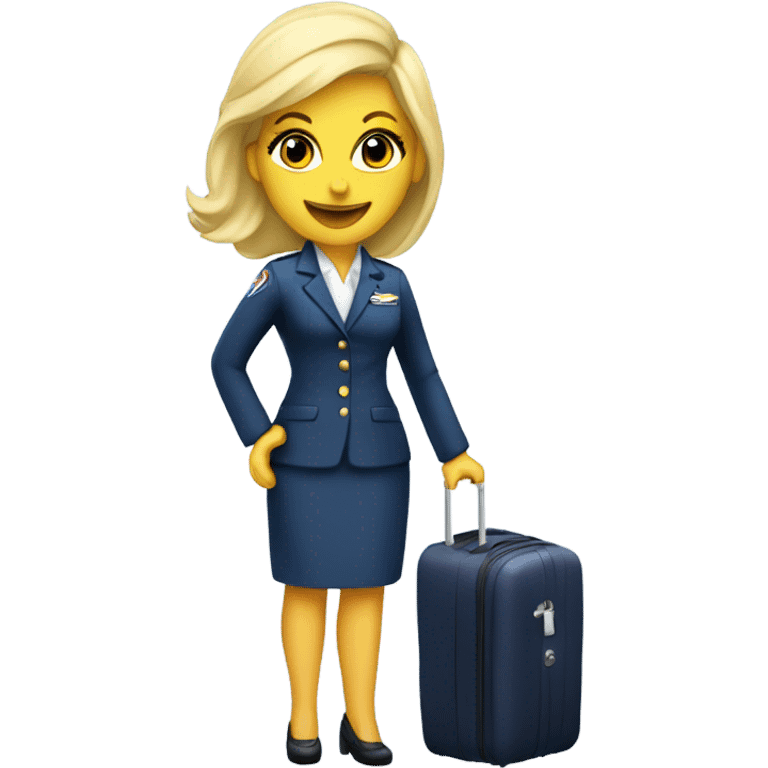  Blonde delta flight attendant with luggage  emoji