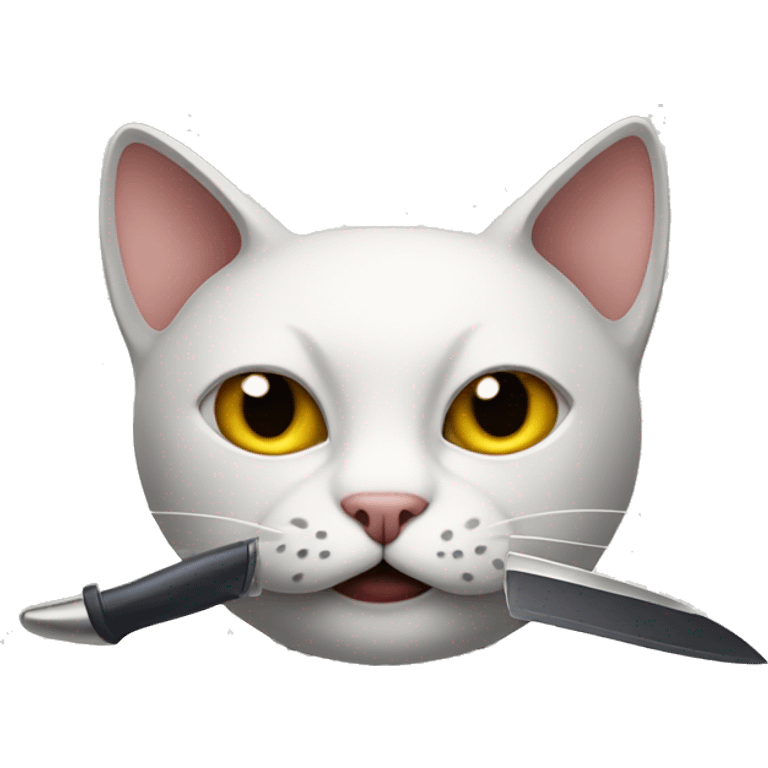 cat with a knife emoji