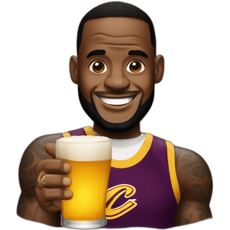 Lebron James drink a beer emoji