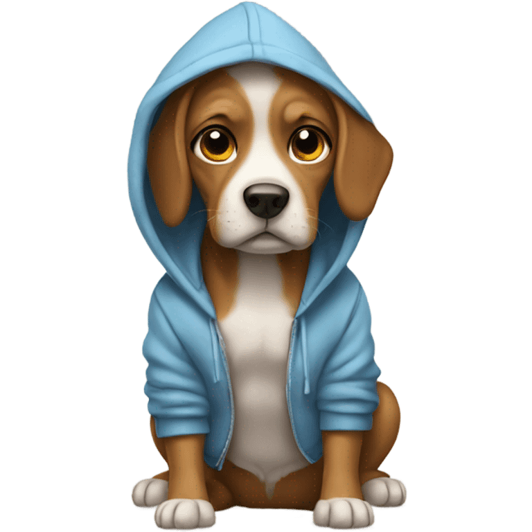 Dog wearing hoodie emoji