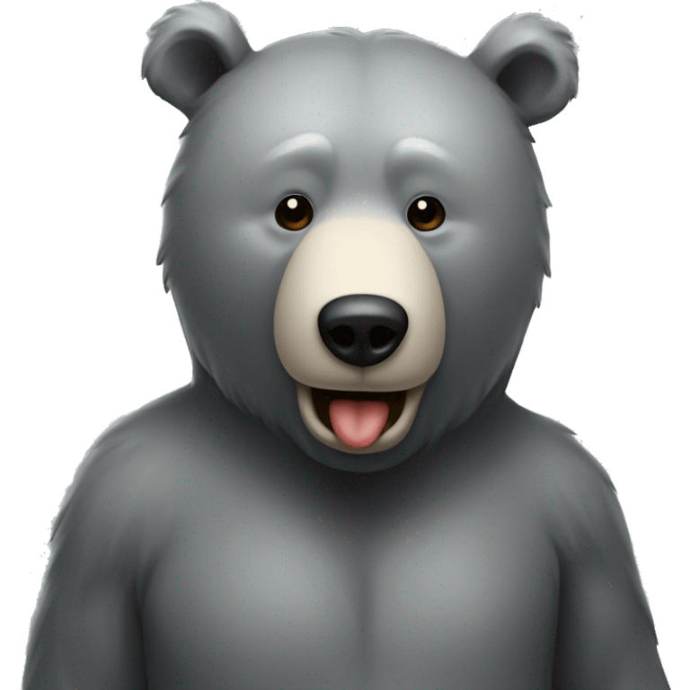 realistic-grey-bear-doing-air-kiss emoji