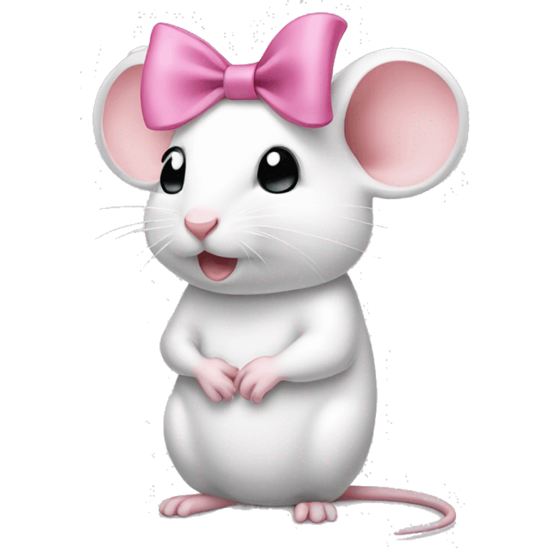 White mice pink bow emoji