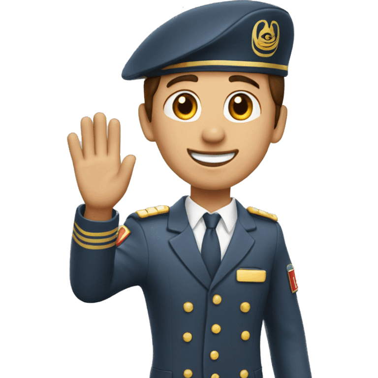 Emirates guy Cabin Crew waving his hand emoji