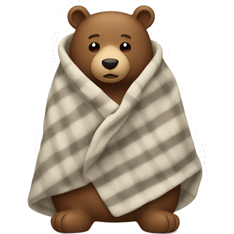 A bear wrapped in a blanket emoji