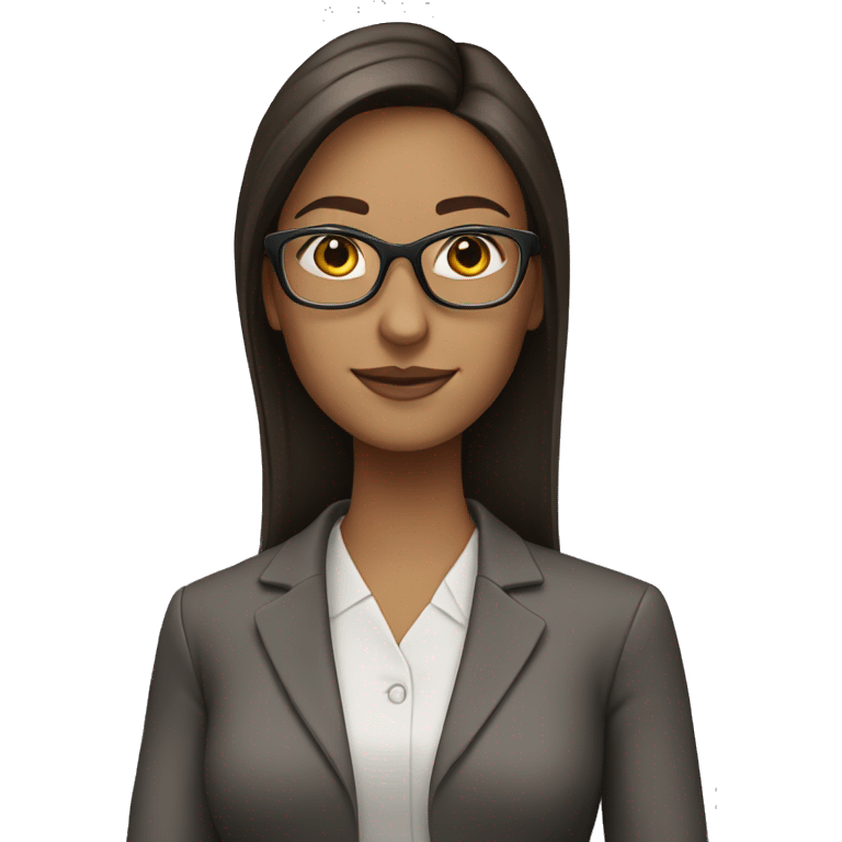 brunette teacher with straight hair and glasses emoji