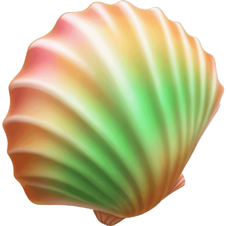 Green orange and pink seashell emoji