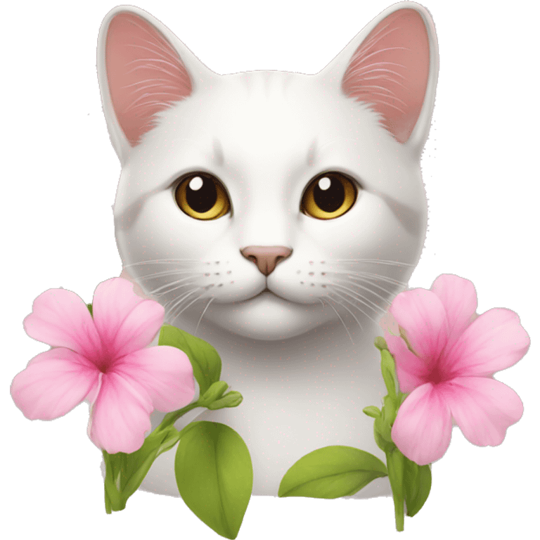 a cat with flower emoji