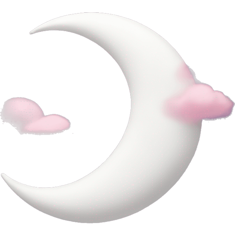 White Crescent moon and pink clouds emoji