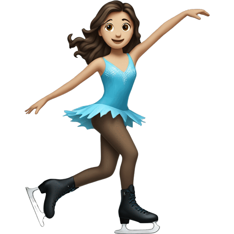 brunette ice skating arabesque emoji