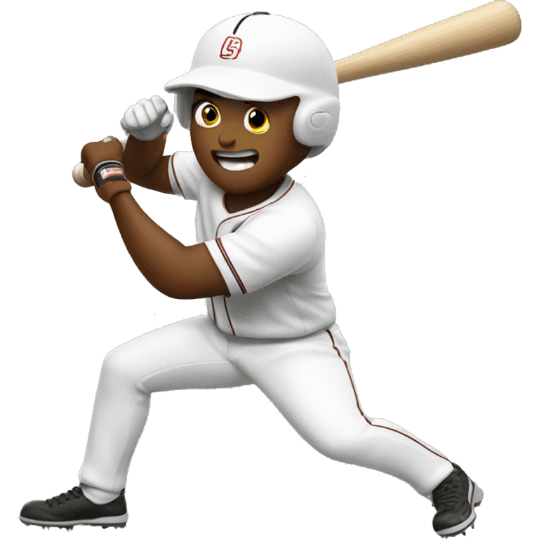 Baseball player swinging bat emoji