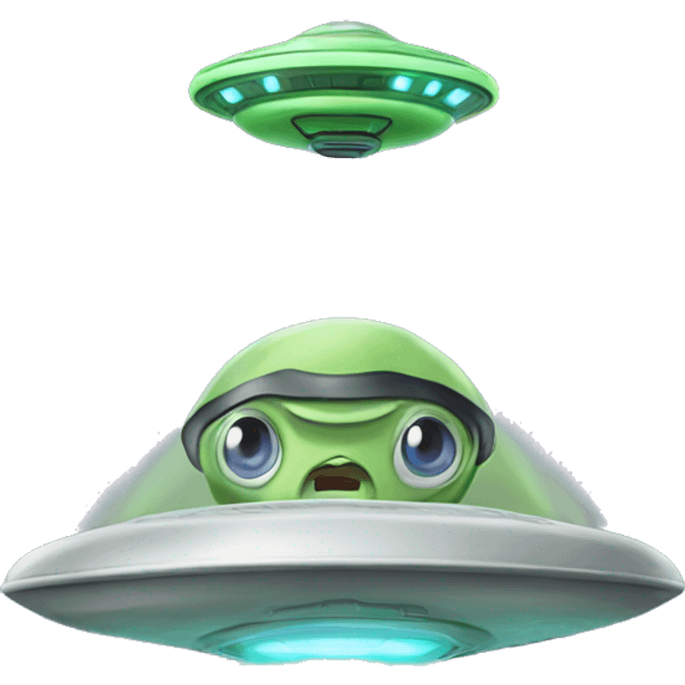 Alien flying in a ufo emoji