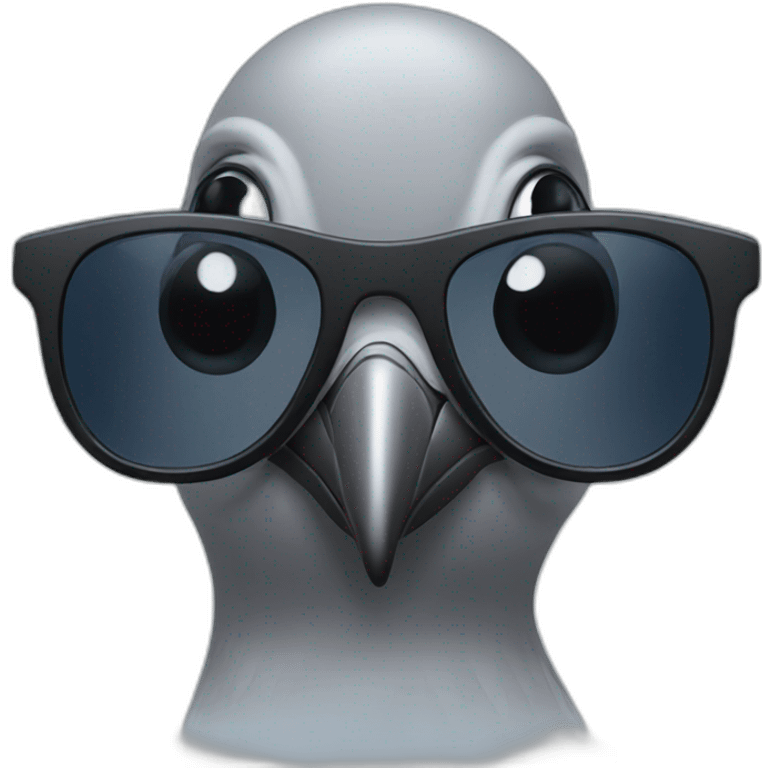 a pigeon with sunglasses emoji