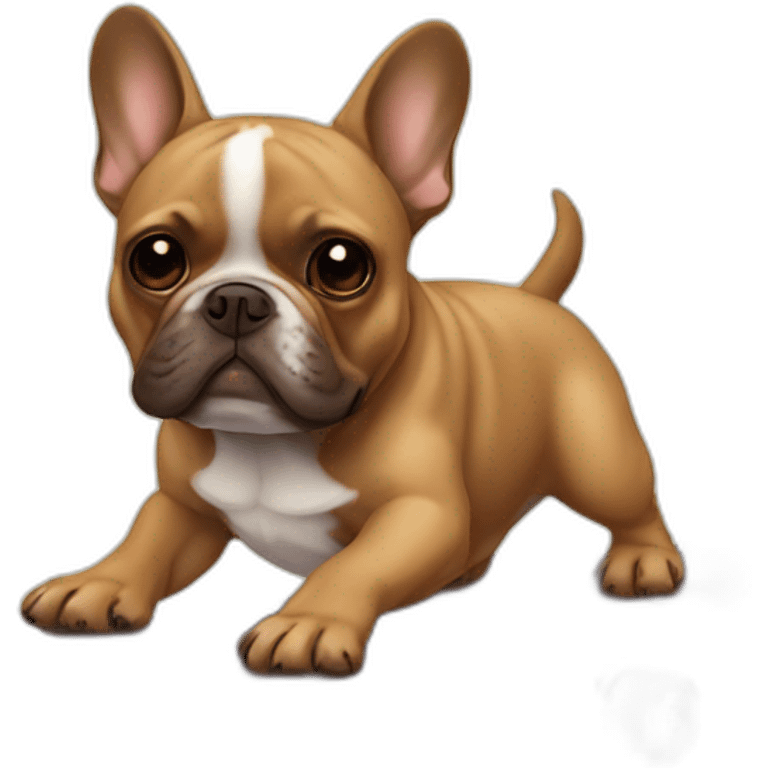 brown french bulldog on skateboard emoji