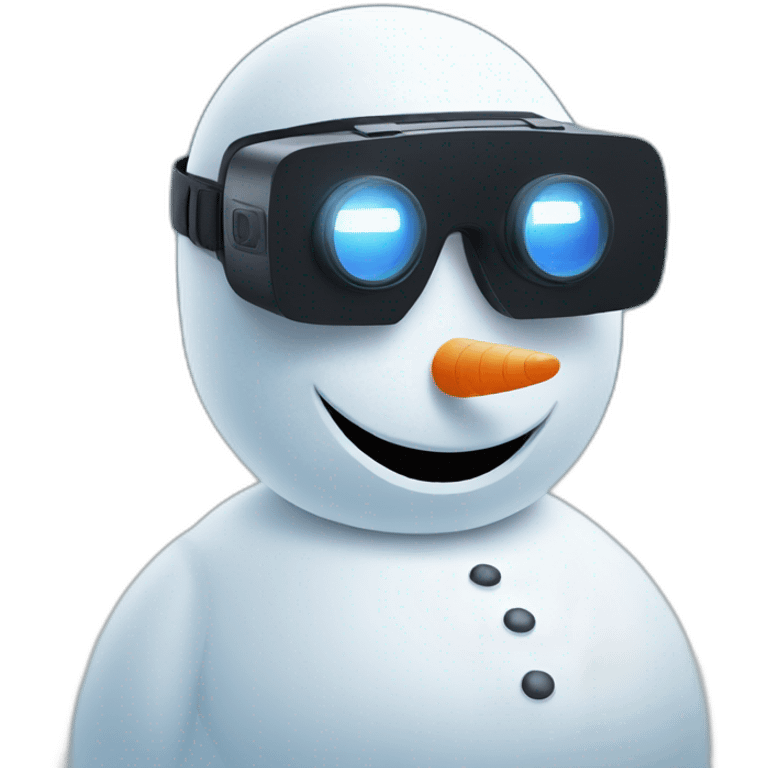 snowman wearing vr headset emoji