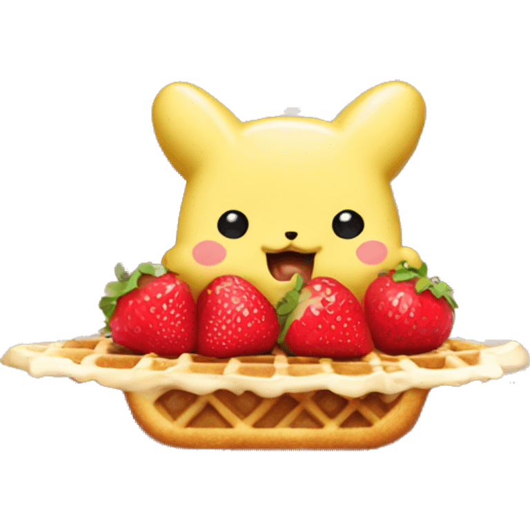 pompompurin eat strawberry waffle emoji