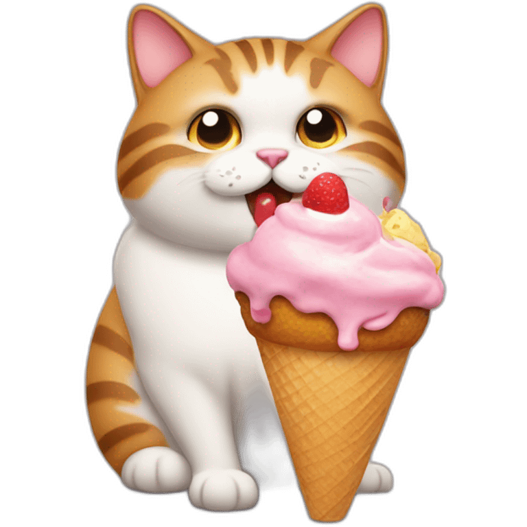 fat cat licks icecream emoji