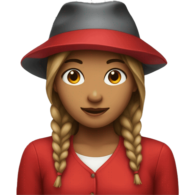 A girl in a red hat emoji