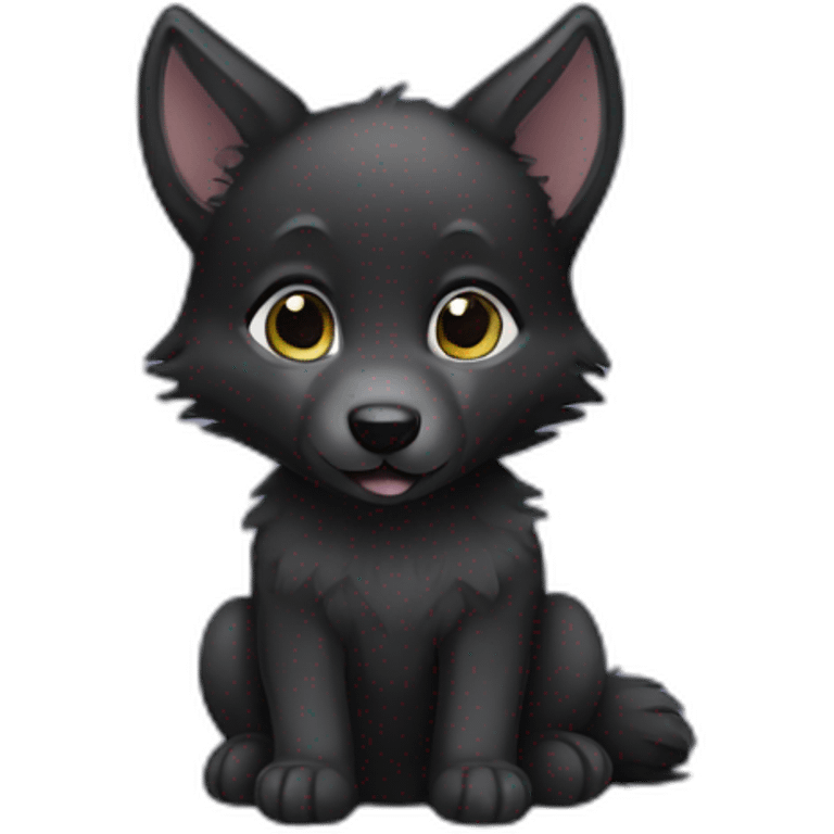 Baby black wolf  emoji