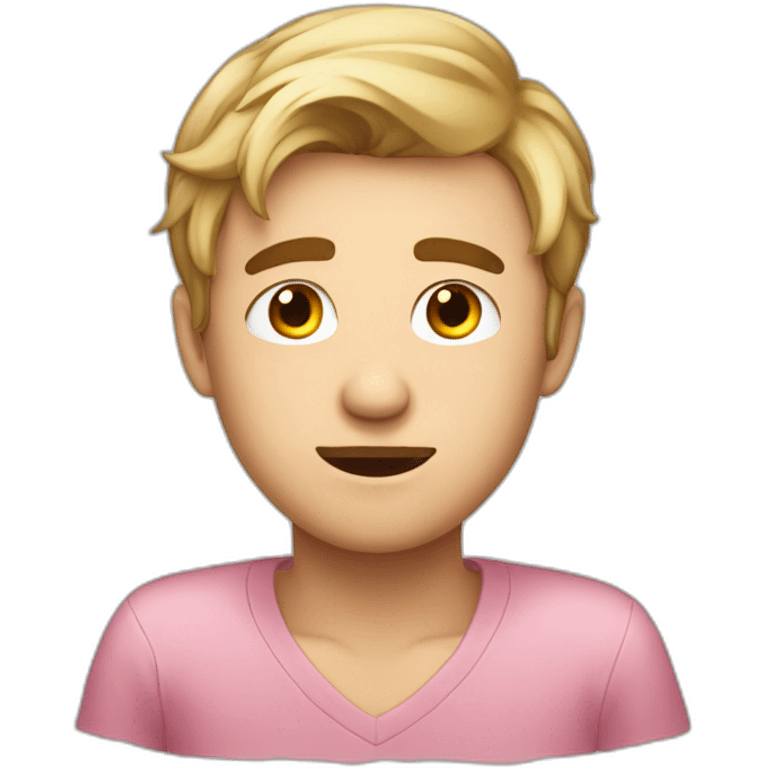 create a young guy face with blush with embarrassment emoji