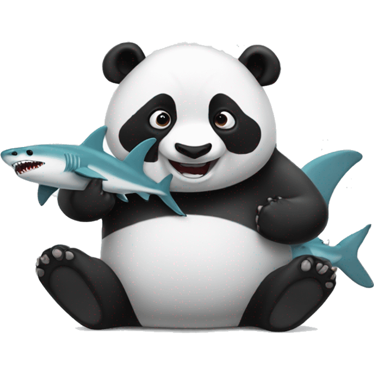 panda with shark  emoji