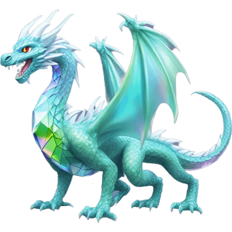 56-carat iridescent diamond crystal dragon full body emoji