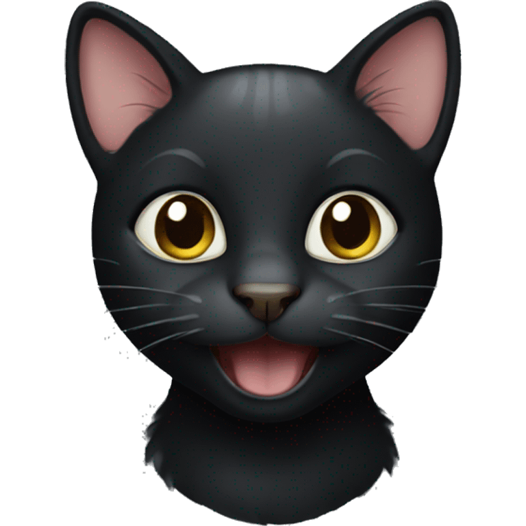 Black Kitty happy emoji