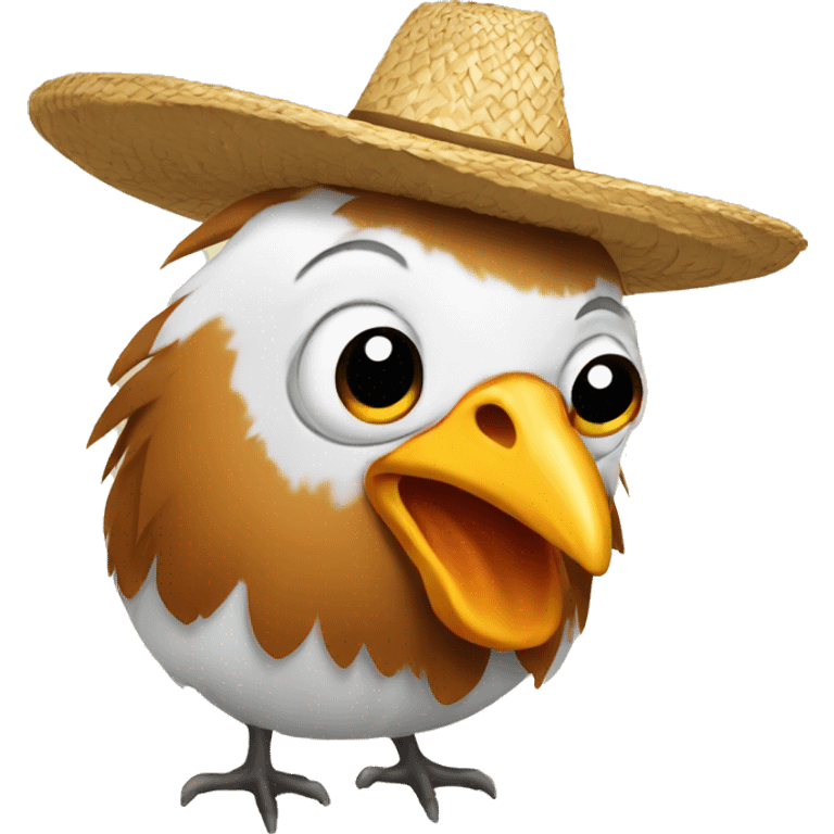 Gallina con sombrero emoji