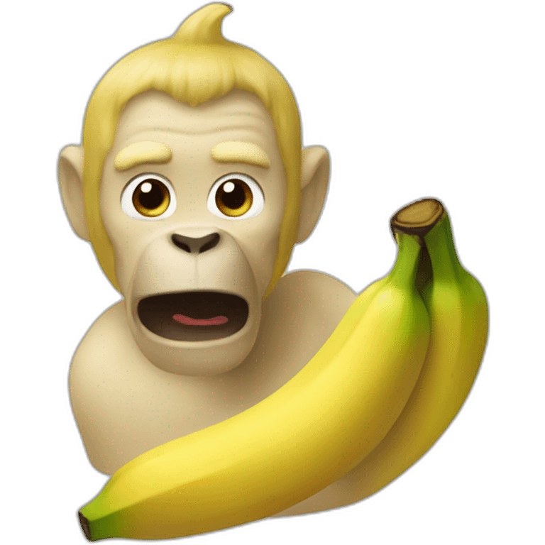 Singe qui mange une banane emoji