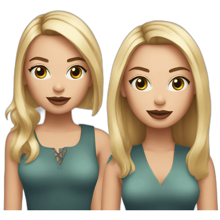 Margot robbie and megan with straight hair emoji