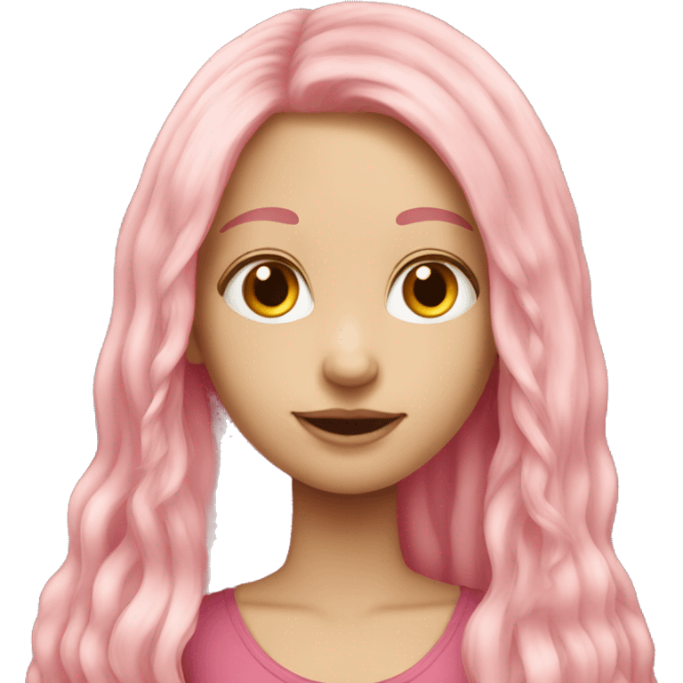 Long pink hair girl with long hair blonde girl emoji