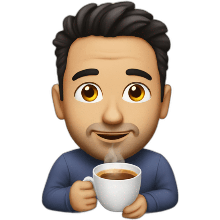 Xavi con un café emoji